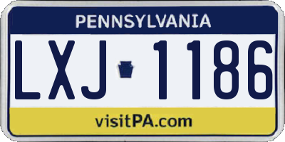 PA license plate LXJ1186