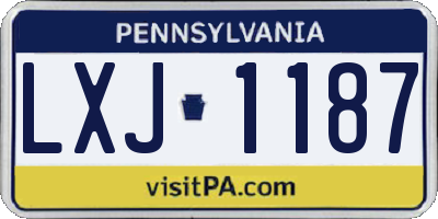 PA license plate LXJ1187
