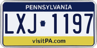 PA license plate LXJ1197