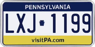 PA license plate LXJ1199