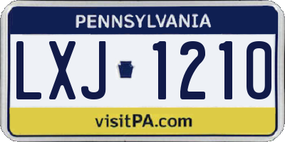 PA license plate LXJ1210