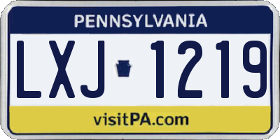 PA license plate LXJ1219