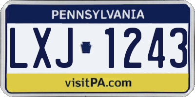 PA license plate LXJ1243
