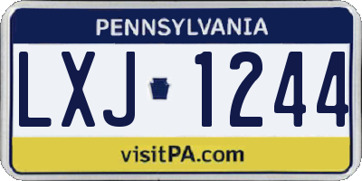 PA license plate LXJ1244