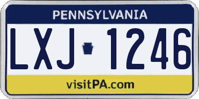 PA license plate LXJ1246