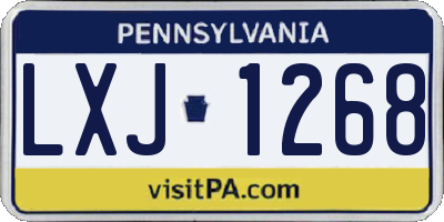 PA license plate LXJ1268
