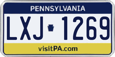 PA license plate LXJ1269