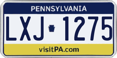 PA license plate LXJ1275