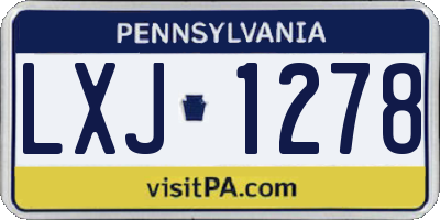 PA license plate LXJ1278