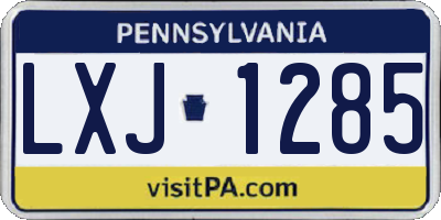 PA license plate LXJ1285