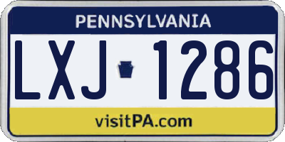 PA license plate LXJ1286
