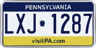 PA license plate LXJ1287