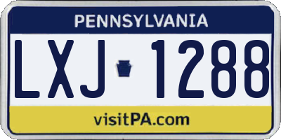 PA license plate LXJ1288