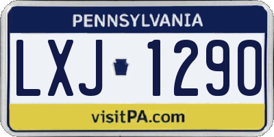 PA license plate LXJ1290