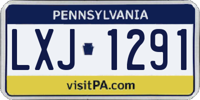 PA license plate LXJ1291