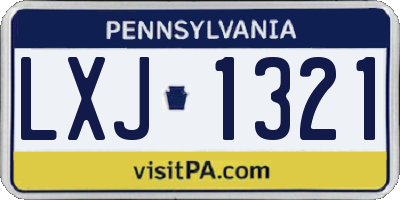 PA license plate LXJ1321
