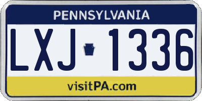 PA license plate LXJ1336