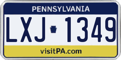 PA license plate LXJ1349
