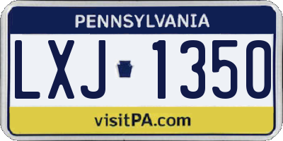PA license plate LXJ1350