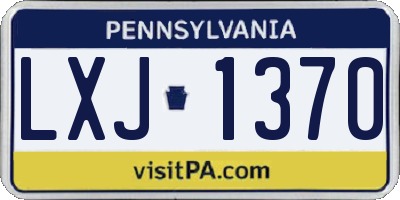 PA license plate LXJ1370