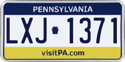 PA license plate LXJ1371
