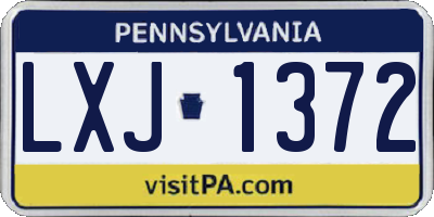 PA license plate LXJ1372