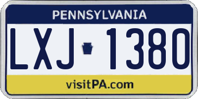 PA license plate LXJ1380