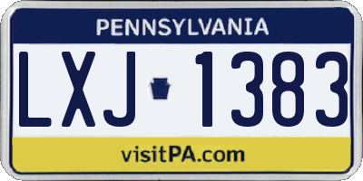 PA license plate LXJ1383