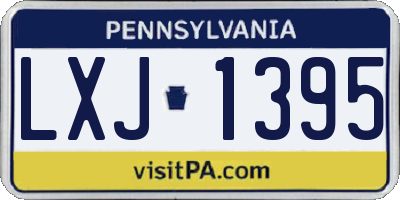PA license plate LXJ1395