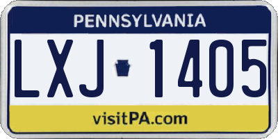 PA license plate LXJ1405