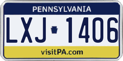 PA license plate LXJ1406