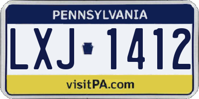 PA license plate LXJ1412