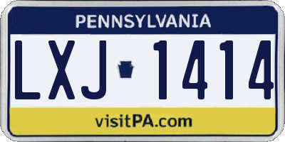 PA license plate LXJ1414