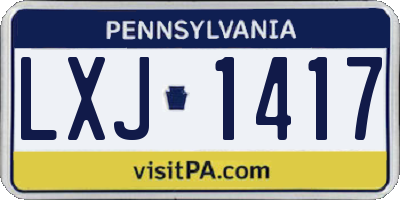 PA license plate LXJ1417