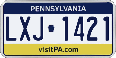 PA license plate LXJ1421