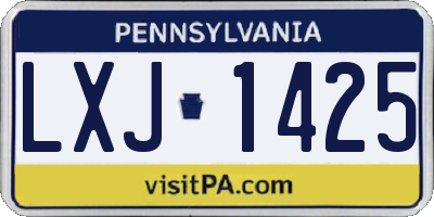 PA license plate LXJ1425