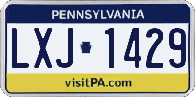 PA license plate LXJ1429