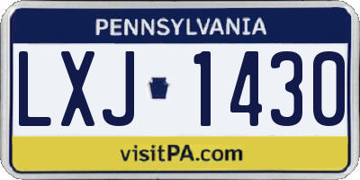PA license plate LXJ1430