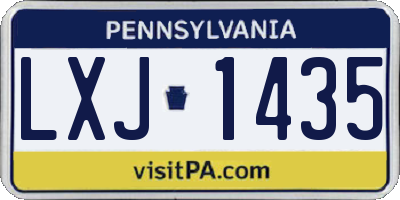 PA license plate LXJ1435