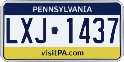PA license plate LXJ1437