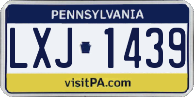 PA license plate LXJ1439