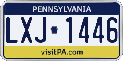PA license plate LXJ1446