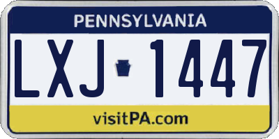 PA license plate LXJ1447