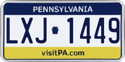 PA license plate LXJ1449