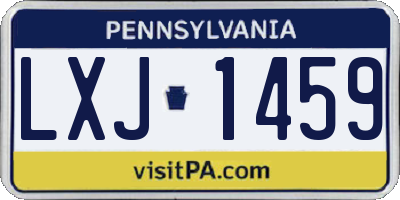 PA license plate LXJ1459