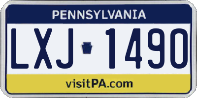 PA license plate LXJ1490