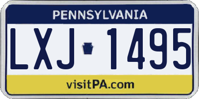 PA license plate LXJ1495