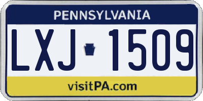 PA license plate LXJ1509