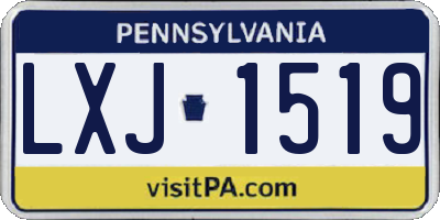 PA license plate LXJ1519