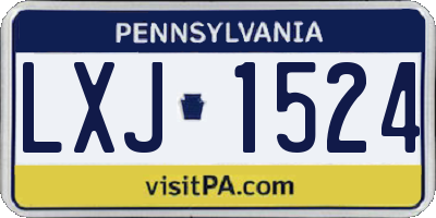 PA license plate LXJ1524